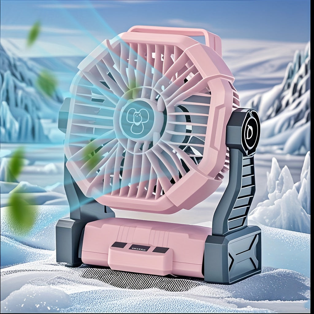 Rechargeable+Lighting+Fan 3-in-1 Electric Camping Fan with LED Lantern Portable Tent Fan, Car RV Fan with Hook with Timed Rotation Function for Barbecue Or Travel Operation Fan