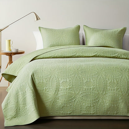 2/3pcs Quilt Set Bedspreads (1 Quilt, 1 Or 2 Pillowcase)-Soft Ventilate Quilt, Lightweight Microfiber Bedspread - Halloween And Christmas Modern Style Coin Pattern Coverlet, Gifts for Back-To-School Season, Suitable for School Dormitories