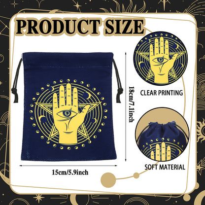 16pcs Velvet Tarot Card Storage Bags with Unique Mystical Designs - 7.1 x 5.9 Inches, Drawstring Closure for Cards, Dice & Jewelry, Perfect Gift for Enthusiasts Halloween Christmas, Jewelry Pouch, Decorative Pouch, Durable Pouch, Handcrafted Feel