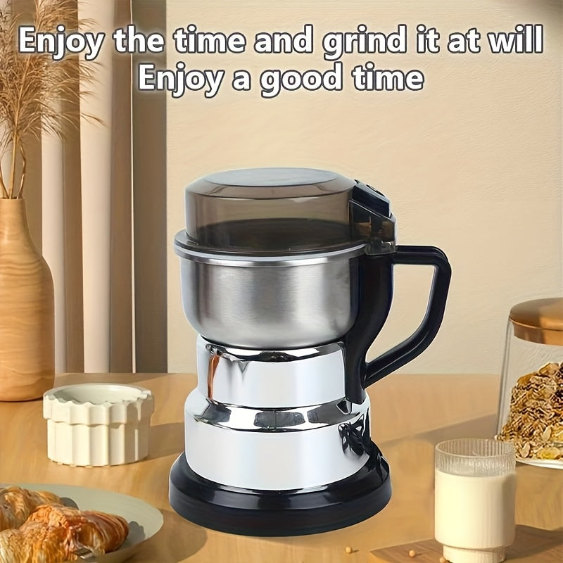 Grinder, 10-Second Quick Grinding, Grain Coffee Bean Grinder, Suitable for Beans, Spices, Nuts, 4-Blade Stainless Steel Electric Coffee Bean Grinder, 400Ml/14Oz Deep Grinding Chamber, Dry And Wet Dual-Purpose Food Processor, Quick And Even Grinding
