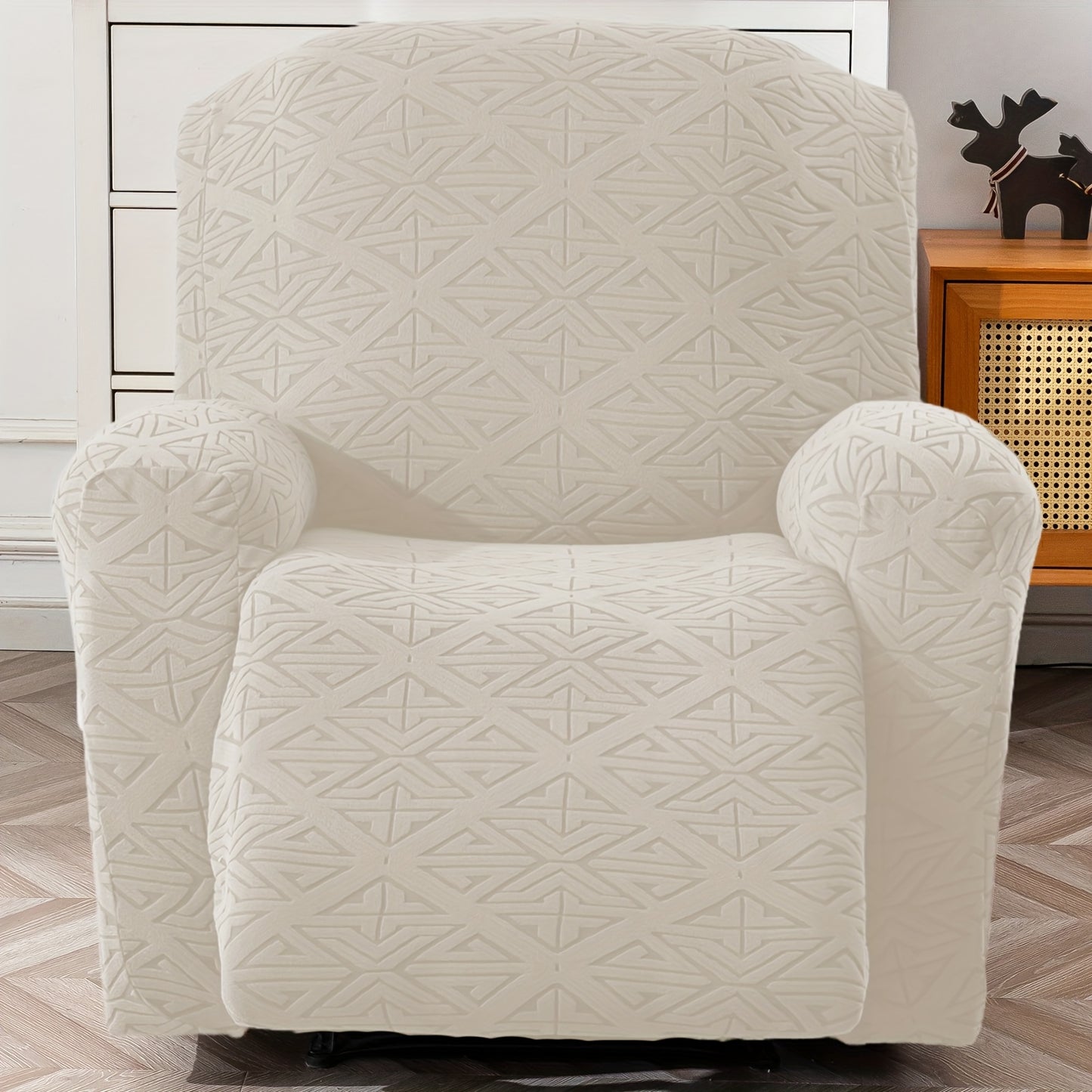 4pcs Stretch Recliner Slipcovers Recliner Chair Covers Lazy Boy Recliner Covers Non-Slip Reclining Furniture Protector Sofa Couch Cover with Elastic Bottom, Home Decor