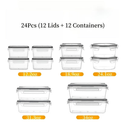 Food Storage Containers with Lids Airtight Plastic Meal Prep Containers Stackable Leak Proof BPA Free for Pantry Kitchen Refrigerator Freezer with Labels