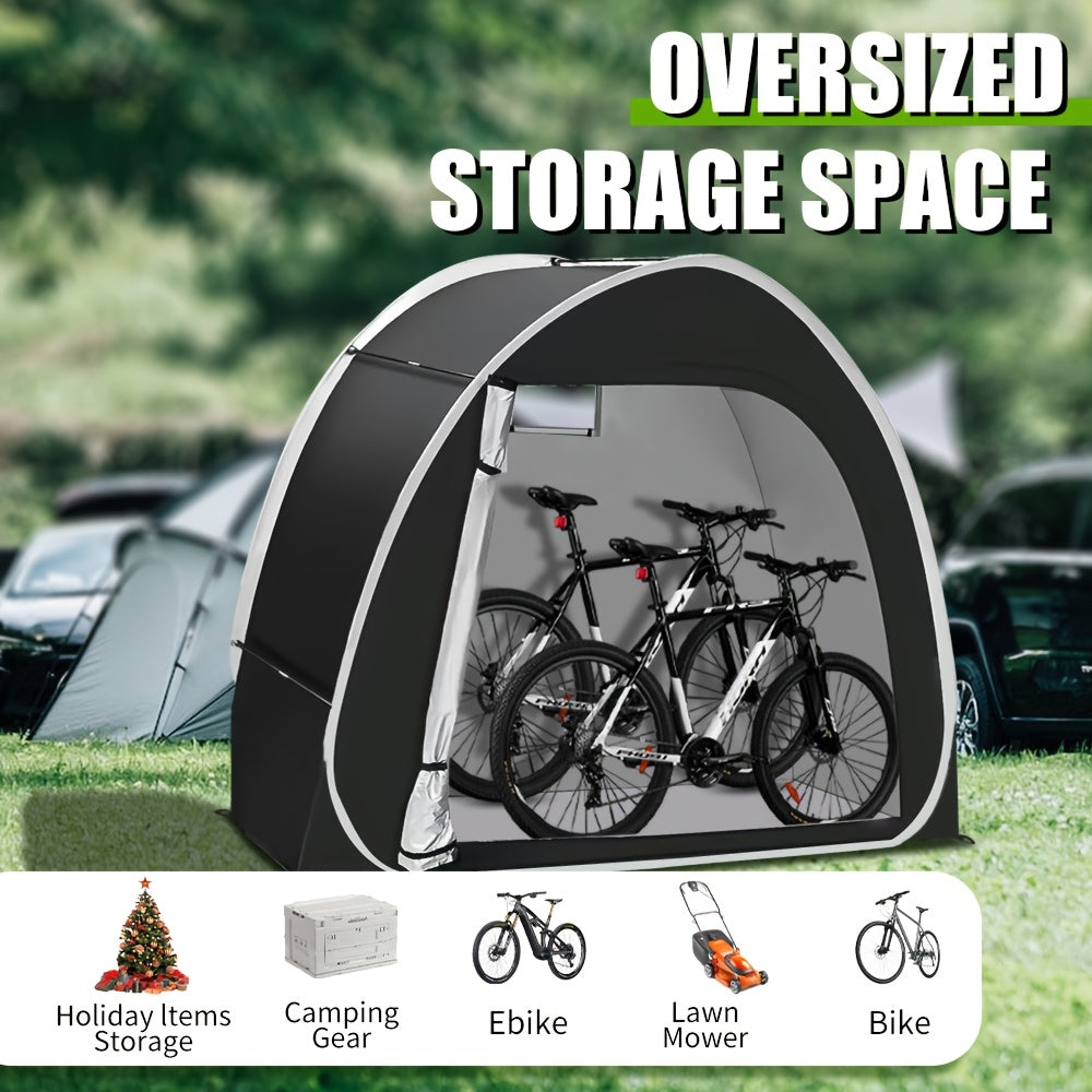 Winter Bicycle Storage Shed Tent, Courtyard Storage Tent, Gardening Tool Storage Room, 210D Oxford Fabric PU4000 Waterproof and Snowproof, Can Accommodate 2/3 Bicycles, Lawn Mower Storage Room, Suitable for Bicycles, Garden Tools, Lawn Mowers