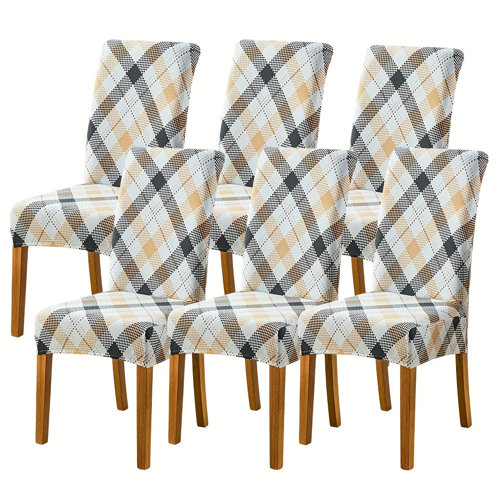 Chair Covers Slipcovers Set Of 4 And 6, Spandex Super Fit Stretch Removable Washable Kitchen Parsons Protector for Dining Room, Hotel, Ceremony