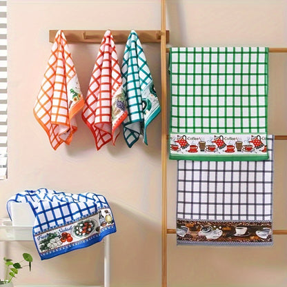 Holiday Kitchen Dish Towels Set of 6 - Colorful Printed Dishcloths Soft Absorbent Tea Towels for Kitchen Decor