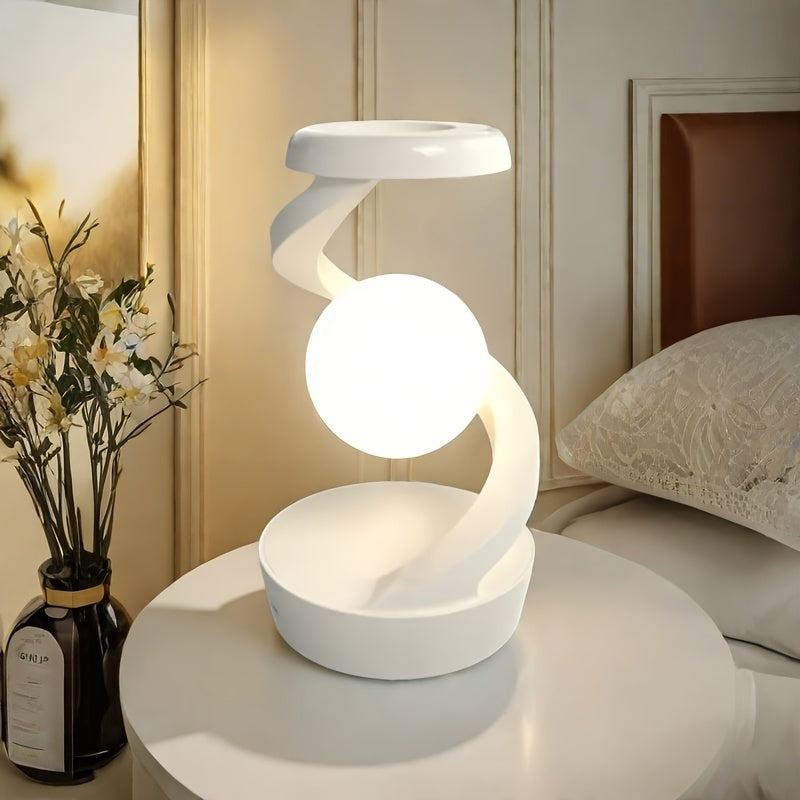 HNJUGFE Minimalist Halloween Creative Floating Night Light Wireless Phone Charger Smart Desktop Visual Floating Rotating Lamp Bedroom Party Atmosphere Lamp Smartphone Wireless Charging Night Light Christmas Gifts, Birthday Gifts