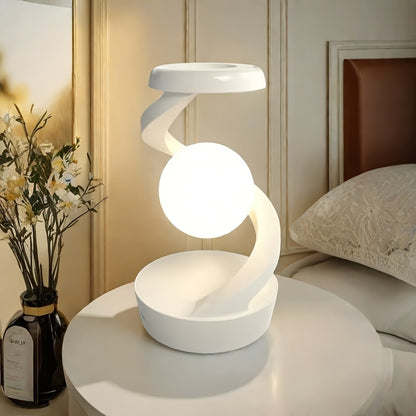 HNJUGFE Minimalist Halloween Creative Floating Night Light Wireless Phone Charger Smart Desktop Visual Floating Rotating Lamp Bedroom Party Atmosphere Lamp Smartphone Wireless Charging Night Light Christmas Gifts, Birthday Gifts