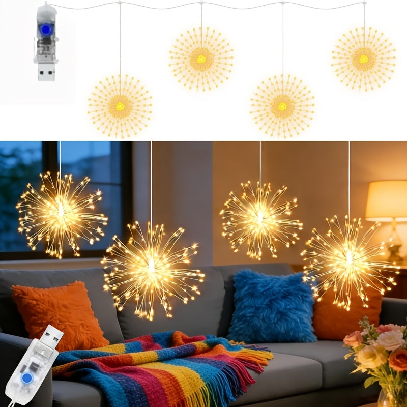 96/144LED Cherry Blossom Chandelier Rattan Light, USB Powered, 8 Modes, Outdoor Decoration for New Year'S Day, Valentine'S Day, Easter, Thanksgiving And Other Holiday Party Decorations