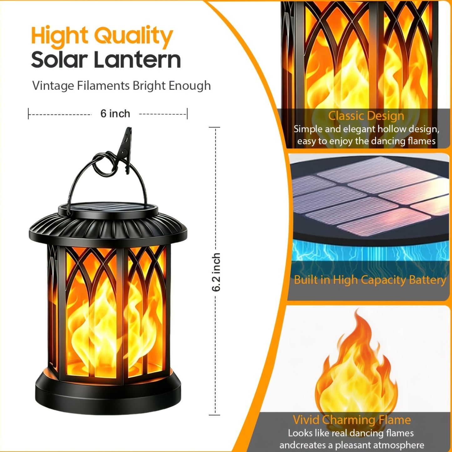 2/4Pack Solar Lantern Outdoor Lights, Christmas Light, Upgraded Flickering Flame Solar Lanterns Lights Outdoor IPX5 Waterproof, Hanging Outdoor Solar Lanterns Lights, Auto On/Off Up to 12Hrs Lanterns for Yard Garden Decor