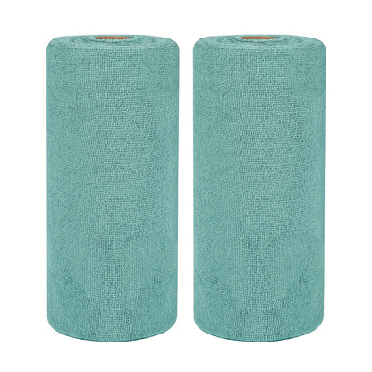 Reusable Microfiber Cleaning Cloths, Paper Towel Washable Tear Away Cleaning Towels Roll, 12x12 Absorbent Rags, Drying Dishcloths for Kitchen, House, and Car