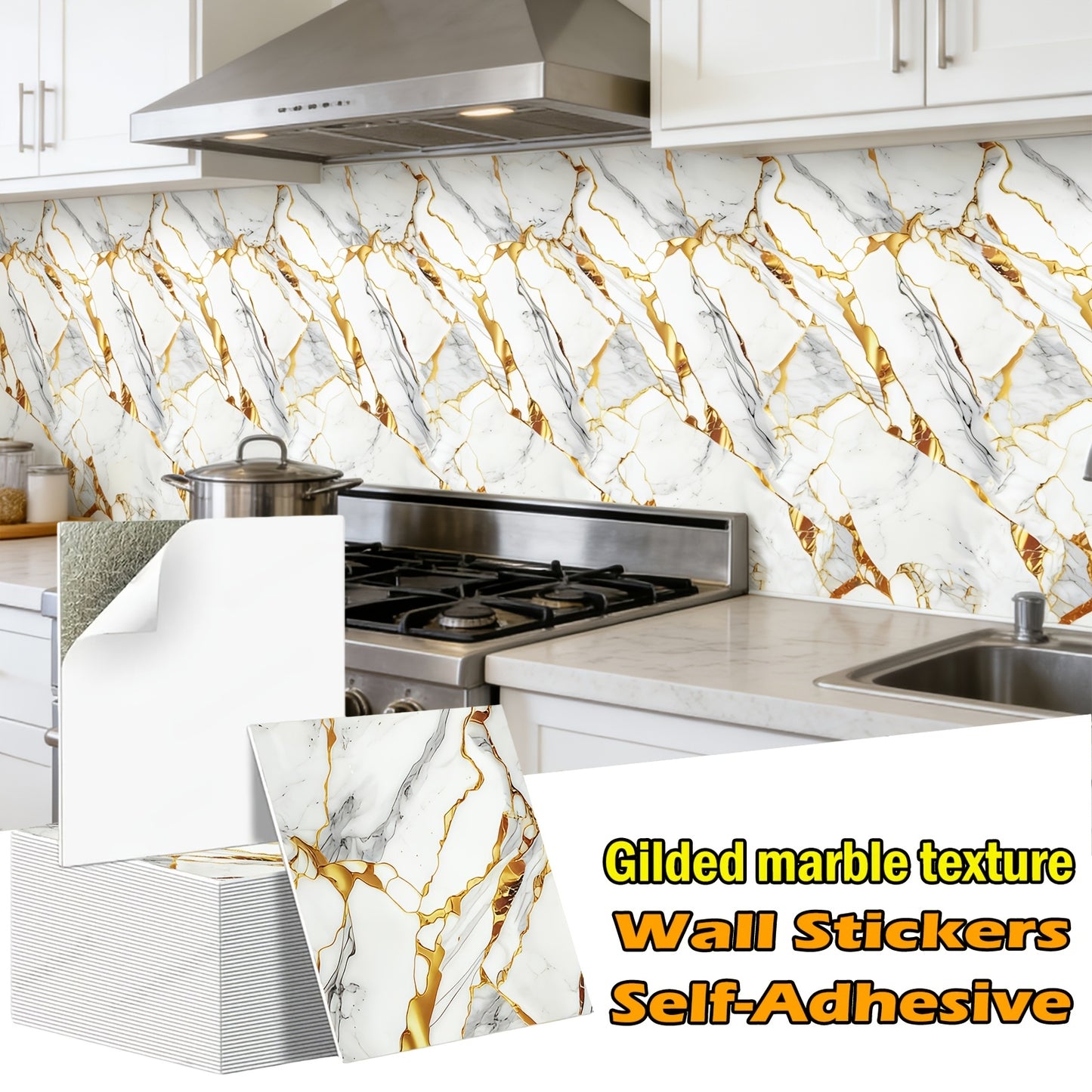 50/100pcs Stick Shower Tiles, Waterproof PVC Wall Panels, Marble Wall Tiles Self Adhesive Vinyl Backdrop for Bathroom, Kitchen, Living Room, Easy Peel & Stick, Ideal for TV Backdrop, Bathroom Wallpaper, Modern Wall Decor, Easy Installation
