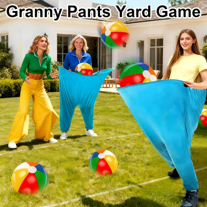 Grandma Pants Yard Games | Fun Inflatable Outdoor Party Games with Elastic Ball, Suitable for Group Participation, Polyester Material