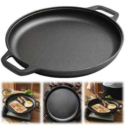 2/3pcs Pre-Seasoned Cast Iron Skillet - Suitable For Pizza, BBQ, Pancakes, With | Oven, Stovetop, Grill & Campfire Safe | Multifunctional, Non-stick, Durable, Even-Heating, Versatile For Home & Outdoor Cooking