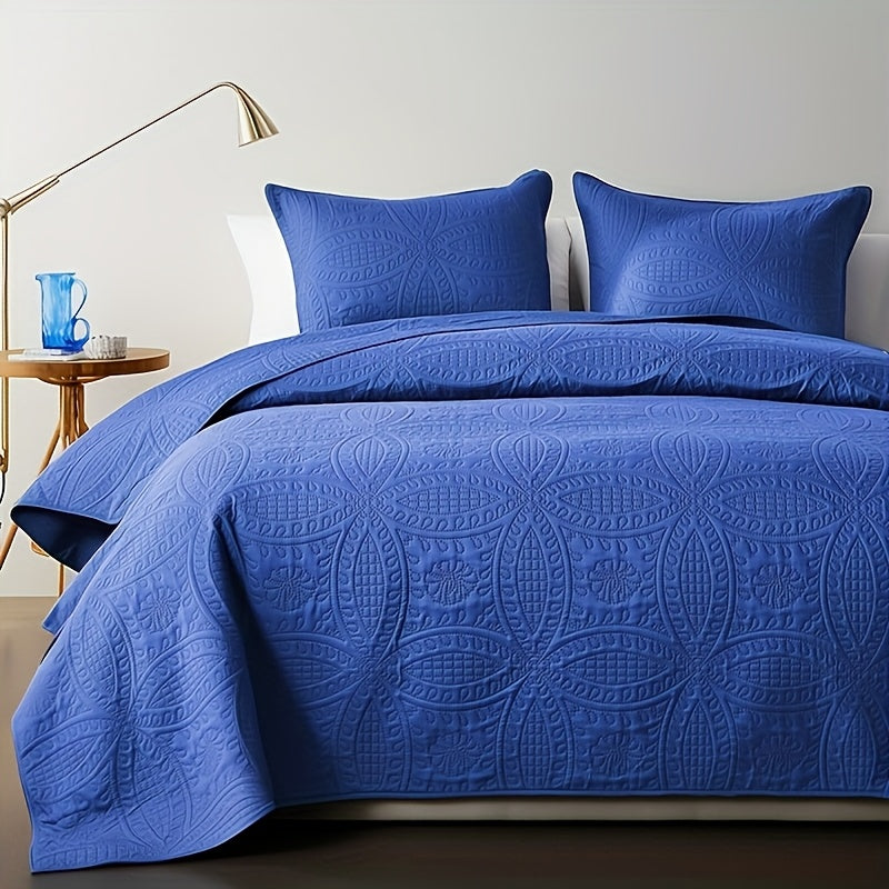 2/3pcs Quilt Set Bedspreads (1 Quilt, 1 Or 2 Pillowcase)-Soft Ventilate Quilt, Lightweight Microfiber Bedspread - Halloween And Christmas Modern Style Coin Pattern Coverlet, Gifts for Back-To-School Season, Suitable for School Dormitories