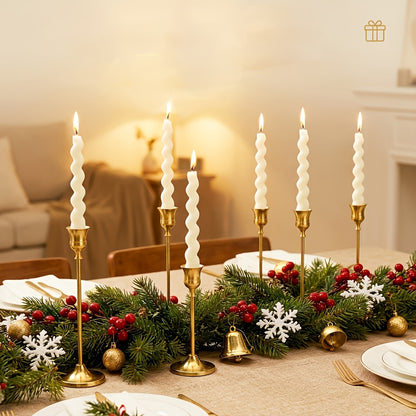 30pcs/48pcs Copper Plated Candlestick Holders, Retro Style Minimalist Dining Tables Center Decoration, Suitable for Celebrations, Birthdays, Weddings And Christmas, Parties, Dining Tables, Fireplace Decoration Candle Holders