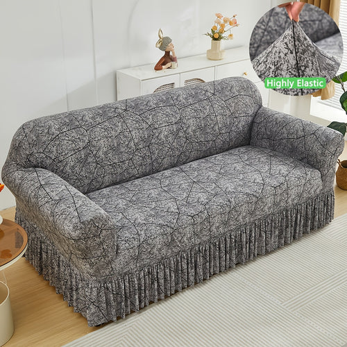 XM-Mirelitho 1pc Printed Elastic Skirt Sofa Cover Living Room Sofa Protective Cover