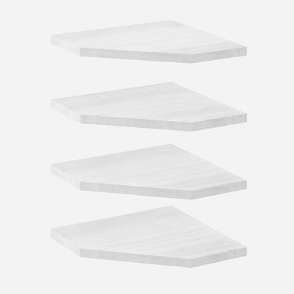 TOMNK Wall & Corner Storage Rack, 5-Sided Floating Wall Mounted Shelf, Modern Display Unit for Indoor Decoration, Fit for Bathroom, Kitchen, Bedroom, Living Room And Office (2/4/6pcs, Brown/Black/White)