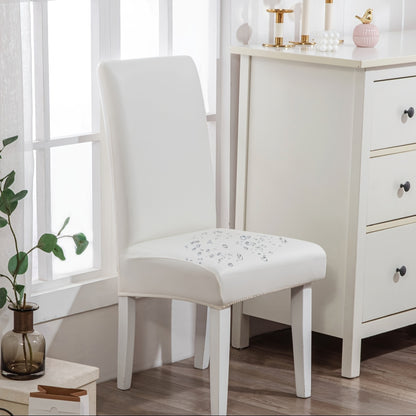 4/6pcs/set 100% Waterproof PU Leather Dining Chair Slipcover Solid Waterproof And Oilproof Stretch Dining Chair Protector Cover, Universal Chair Covers for Dining Room Kitchen Hotel Home Decor