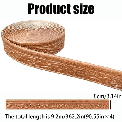 3D Self-Adhesive Foam Baseboard Wall Trim Sticker Waterproof Peel and Stick Carved Wallpaper Border Skirting for Home Decor White Silver Gray Copper Gold 4 8 12 Rolls