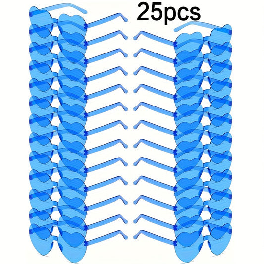 25 Trendy New Heart-Shaped Glasses in Candy Colors, Perfect for Casual Outdoor Sports, Love-Themed Events, And Suitable for Parties And Weddings. Ideal for Beach Sports Outings