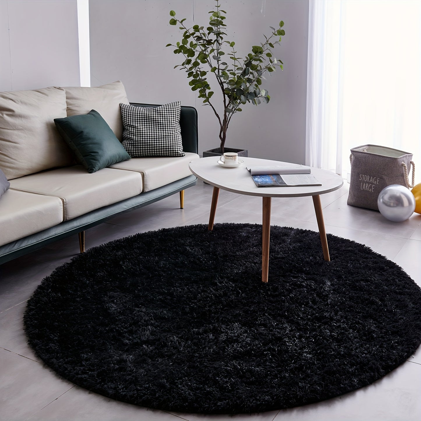 A Cozy Round Shaggy Rug Is Perfect for The Bedroom, While a Soft And Fluffy Round Carpet Is Suitable for The Living Room. It'S Easy to Clean, Comfortable, And Plush Rugs Are Ideal for Home And Room Decor