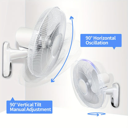 18/16" Wall Mounted Fan, Quiet Fan With 3 Speed Settings, Heavy Duty Fan For Home or Industrial Use, Portable Shop Fan