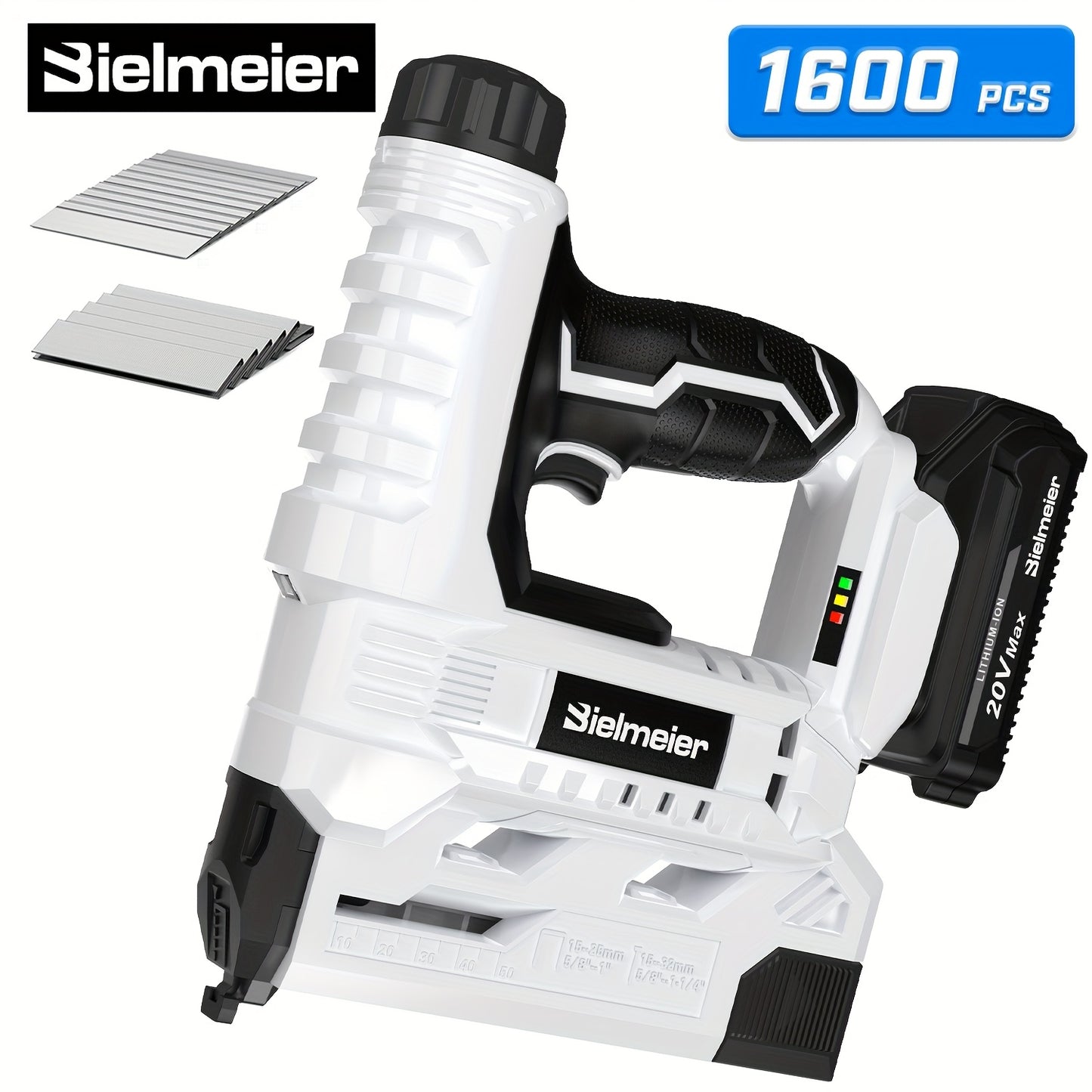 Bielmeier 20V/4V Cordless 2-in-1 Stapler/Brad Nailer, Brad Nailer Without Compressor And Cord, Lightweight Design, with Battery&Charger, 1600pcs Nails And Staples, for Carpentry And Home Improvement & Perfect Gifts