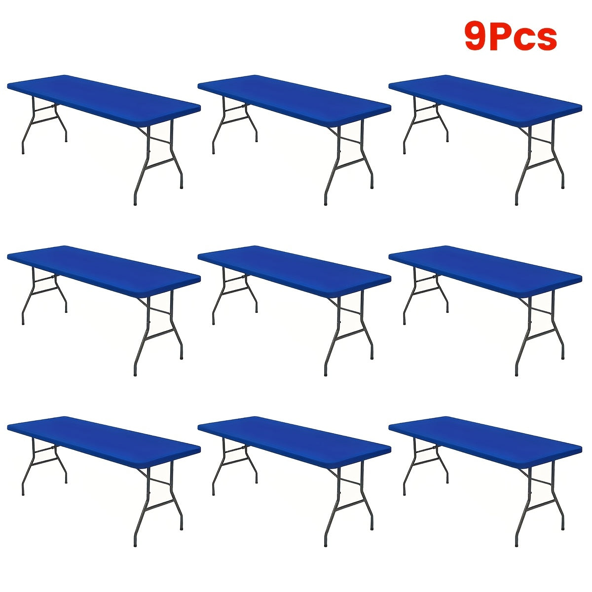 3/6/9/12pcs Stretchable Table Covers 6Ft Washable Elastic Polyester Rectangle Tablecloth Protector For Camping Indoor & Outdoor Parties Picnics Weddings Graduations Valentine'S Day Spandex Blend Easy To Clean