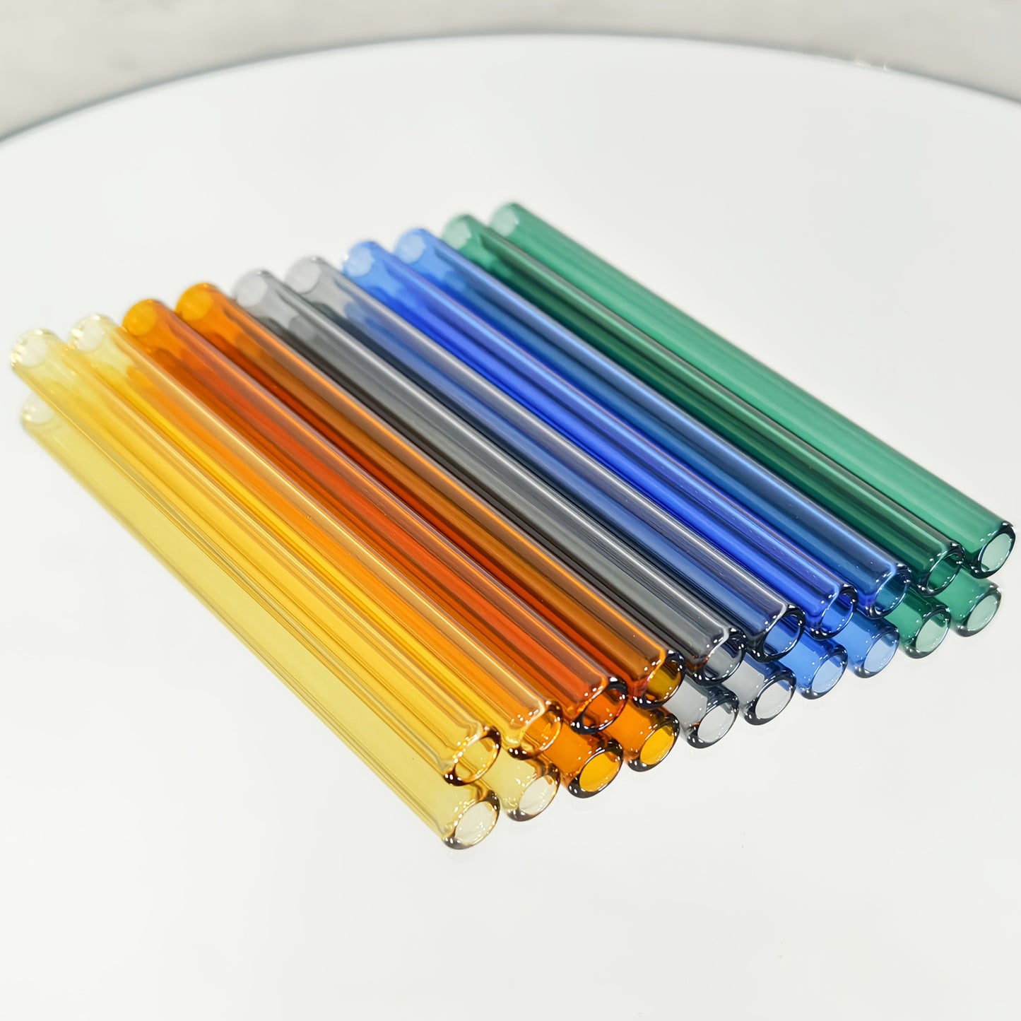 3.94inch/5.91inch/7.87inch Reusable Clear Borosilicate Glass Tube Straws - High-Temp Resistant (150°C), Dishwasher Safe, 12mm OD 2mm Thick Heat-Resistant Glass Straws for Hot/Cold Drinks, Coffee, Tea, Smoothies, Juice - Elegant Minimalist Design