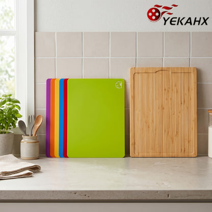 1/7pcs Bamboo Cutting Boards for Kitchen, Cheese Platter for Meat, Cheese, Bread, Vegetables, Fruits Perfect Kitchen Gadget for Home, Dormitory, Gifts for Family And Friends