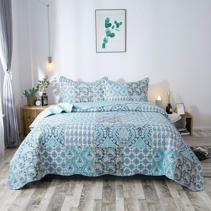 2/3pcs Light Floral Quilt Set, Cute Print All Season Lightweight Bedspread Coverlet Sets - Hypoallergenic and Breathable for Home, Bedroom, Guest Room, Camper, Cabin, RV, College Dorm - Shabby Chic