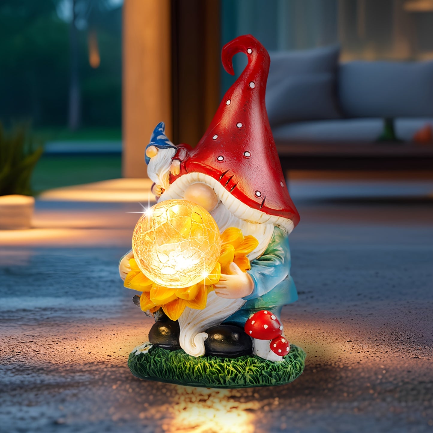 Elf Resin Statue Solar Light, Home Decor Collectible Figurines, Perfect Gift For Mother'S Day, Thanksgiving, Christmas, Perfect For Desks, Decks, Patios, Balconies, Porches, Automatically Lights Up At Night