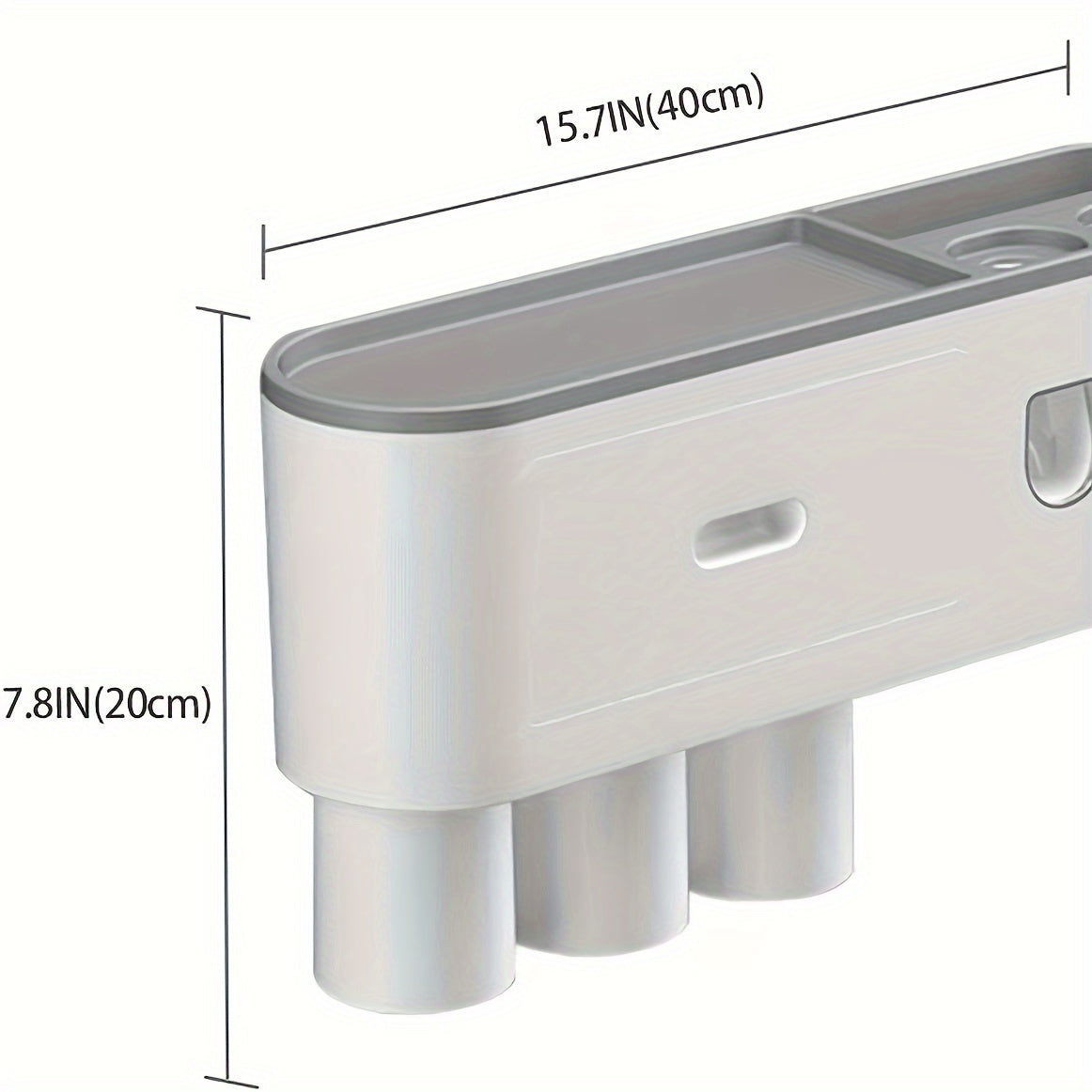 Wall-Mounted Toothbrush Holder Featuring a Double Automatic Toothpaste Dispenser And Squeezer Kit, Perfect for Valentine'S Day Gifts, Available from a Local Warehouse, Includes 3 Cups (Grey with 2 Toothpaste Dispensers And 3 Cups)