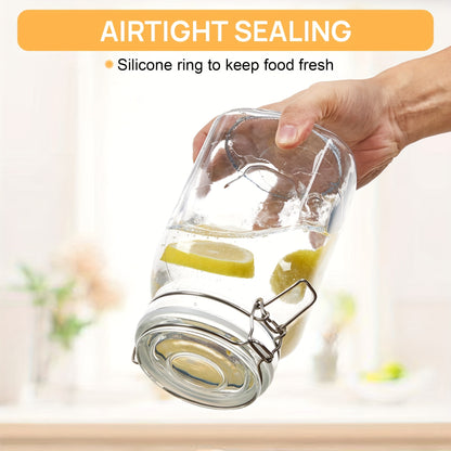 50Oz Airtight Glass Jars with Lids, 3pcs Food Storage Canisters for Kitchen And Pantry Organization, Square Mason Jar Containers for Storing Sugar, Flour, Cereal, Coffee, Mother'S Day Gifts