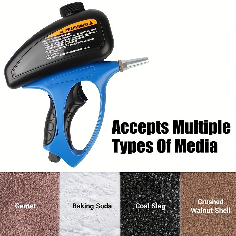 1pc Sand Blaster For Air Compressor - Abrasive Air-Powered Small Nozzle Pneumatic Sandblasting Gun - Metal, Glass, Anti-Rust - For Home Improvement & Auto Repair - Ideal Gift for DIY Enthusiasts & Mechanics