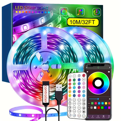 NBBUFF 3.3FT-100ft Smart LED Lights, Remote Controlled Home RGB Strip Lights for Bedroom, Room Party, Halloween, Christmas And Wedding Atmosphere Decor. Cheap Room Decor LED Strip Lights, July 4th Independence Day Decorations