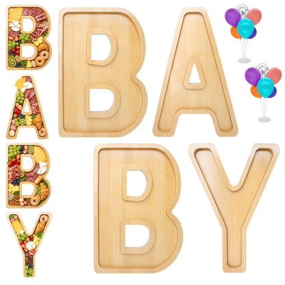4pcs Wooden Graduation Decorations Number Charcuterie Board Box-(With 14 Balloons) 2026 GRAD Charcuterie Numbers Fillable Food Graduation Party Supplies Suitable for 2026 Party Graduation Decoration