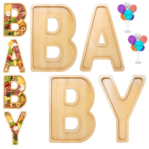 4pcs Wooden Graduation Decorations Number Charcuterie Board Box-(With 14 Balloons) 2026 GRAD Charcuterie Numbers Fillable Food Graduation Party Supplies Suitable for 2026 Party Graduation Decoration
