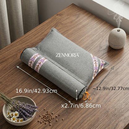 Detachable 2-in-1 Pillow, Premium Buckwheat Filled, Ergonomic Comfort & Relaxing Pillow for American Lifestyle..
