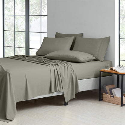 Bibb Home 2000 Thread Count 6 Piece Bamboo Sheet Set – Summer Satin Cooling, Deep Pocket, 6-Pc Egyptian Luxury, Bonus Pillowcases