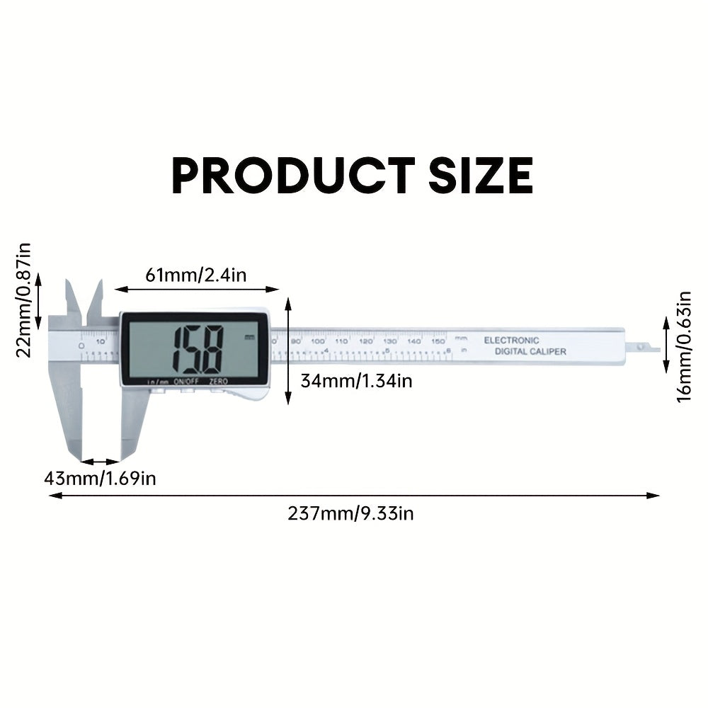 0-6"/150mm Digital Caliper, Scale Caliper Precision Measuring Tool, Vernier Caliper with Display, Inch/Millimeter Conversion