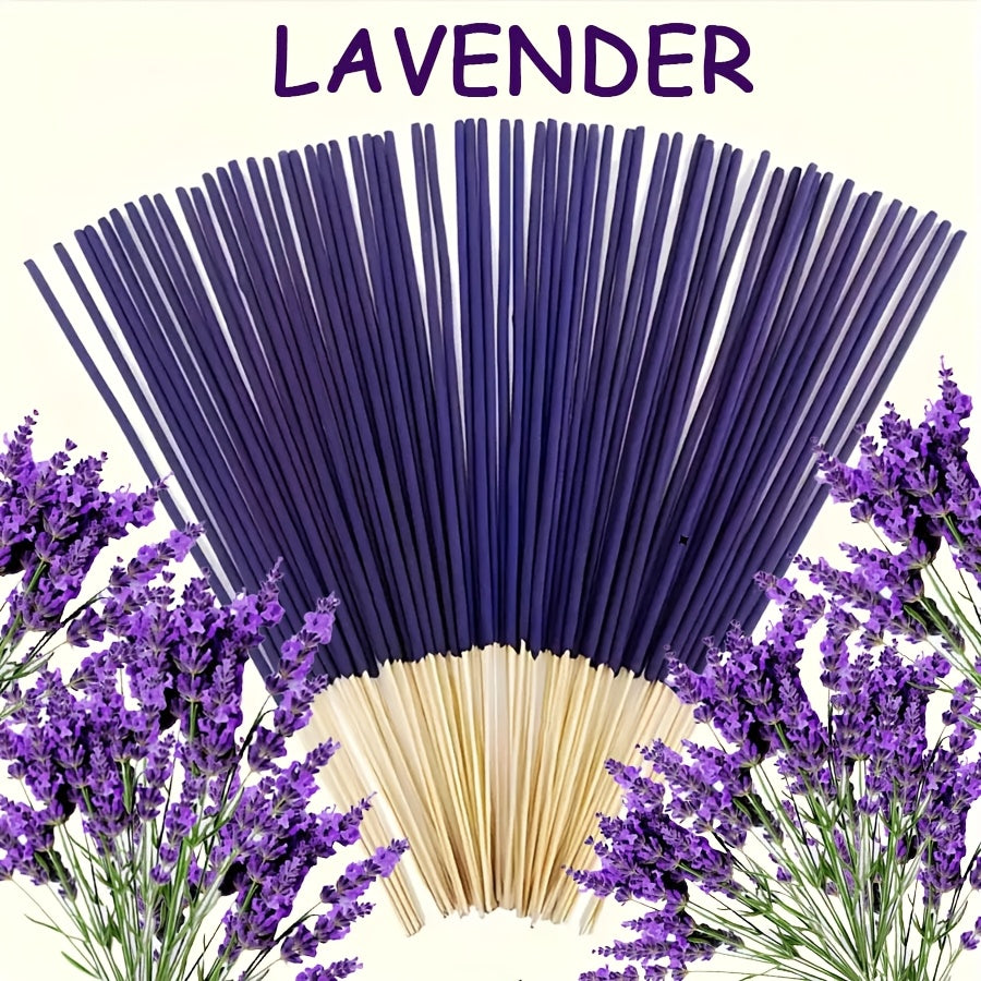 195pcs/ bag, 8.7in Natural Lavender Incense Stick, Suitable for Home Use, Yoga Room, Tea Room, Meditation Scene