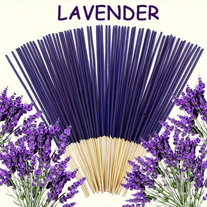 195pcs/ bag, 8.7in Natural Lavender Incense Stick, Suitable for Home Use, Yoga Room, Tea Room, Meditation Scene
