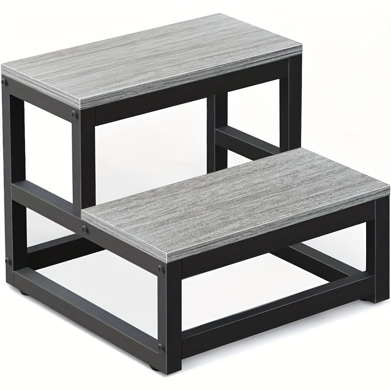 2 Tier Stepping Stool, Adult Heavy Duty Wooden Stepping Stool, Home Two Step Ladder, Multifunctional Bedside Stepping Stool,  Portable Stepping Stool for Bathroom, Bedroom, Kitchen, School, Durable Home Wooden Stepping Ladder, Easy to Carry
