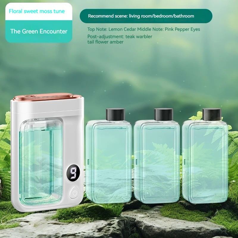 Essential Oil Aromatherapy Diffuser Set, Humidifier with Essential Oils 1/4/8 Hour Timer, 5.07oz Volume, 7 Spray Levels, Aromatherapy Humidifier with Room Decoration Function Mini Aromatherapy Machine