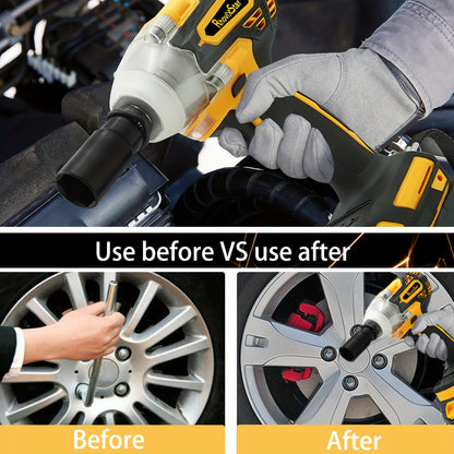 Cordless Brushless Impact Wrench Set 21V, 1/2'' High Torque Impact Gun with 4000mAh Rechargeable Battery, Fast Charger, Variable Speed Control, Complete Accessories for Car, Motorcycle & Home Repair