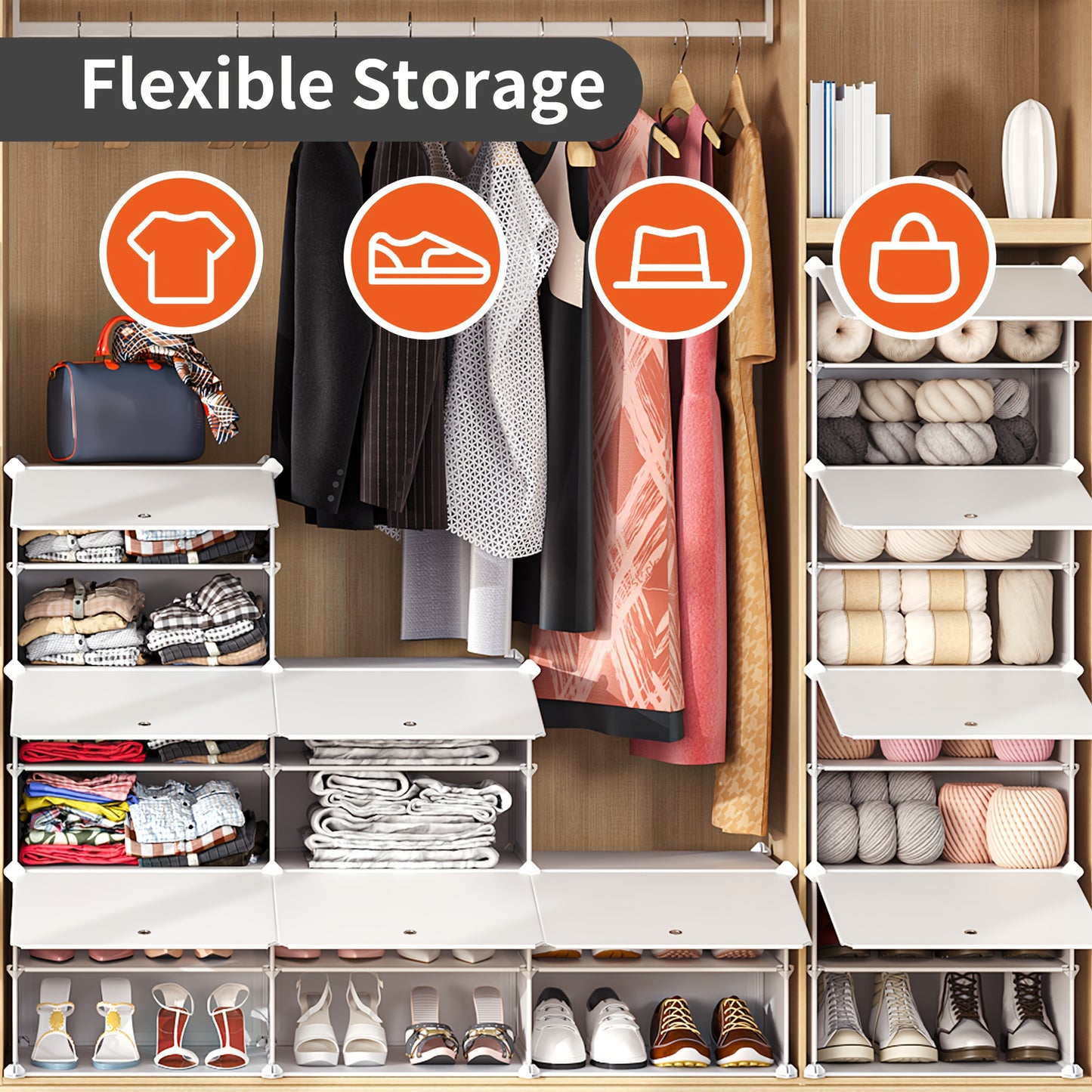 Shoe Rack, Shoe Storage Cabinet, Free Standing Shoe Shelf Organizer for Boots Slippers High Heels, for Closet Bedroom Entryway Hallway