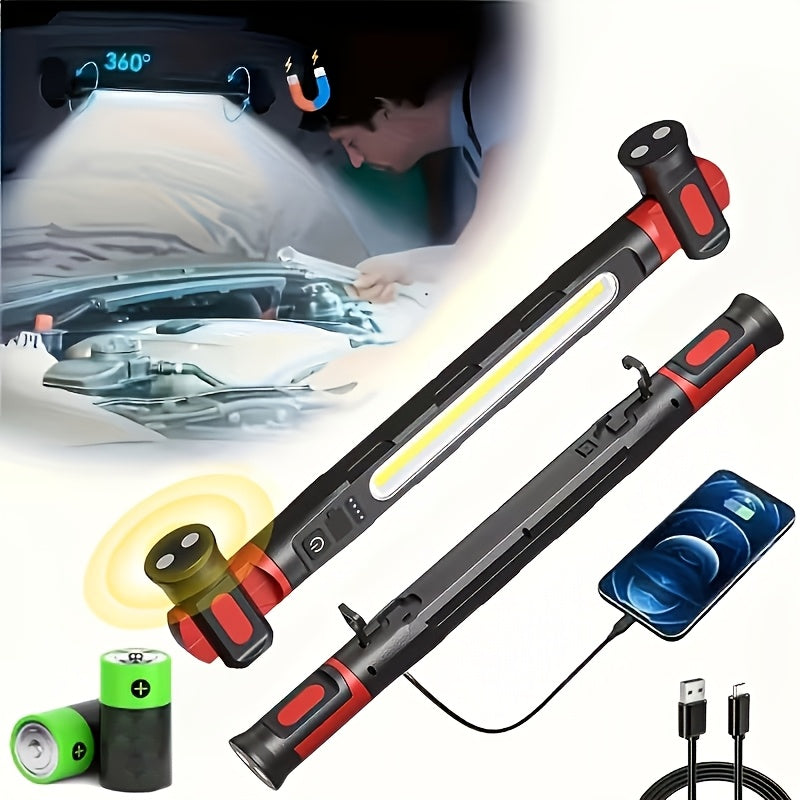 3000LM Underhood Work Light Bar, Rechargeable LED Work Light With Hanging Hook, Ideal For Auto Repair/ Mechanical Maintenance/ Garage Use/ Emergency Situations-Fathers Day Dad Gifts