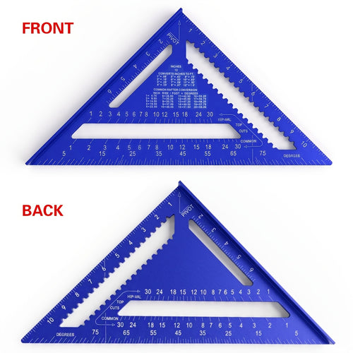 12-Inch Aluminum Triangle, Precision Woodworking Angle Measuring And Marking Tool, Triangle Ruler with Angle Protractor And Metric Scale, Durable Metal Measuring And Marking Tool for Home Improvement And Woodworking