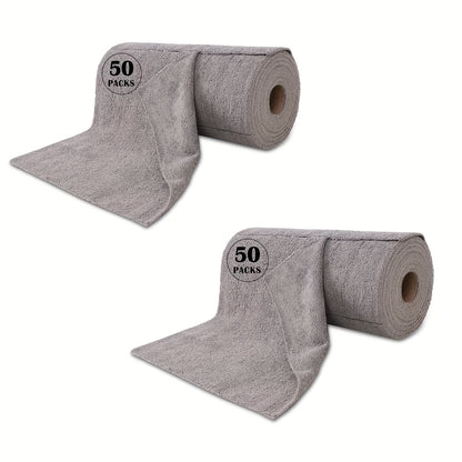 Reusable Microfiber Cleaning Cloths, Paper Towel Washable Tear Away Cleaning Towels Roll, 12x12 Absorbent Rags, Drying Dishcloths for Kitchen, House, and Car